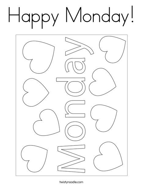 Monday Coloring Pages, Days Of The Week Coloring Pages, Monday Worksheet, Kid Worksheets, Family Tree Activity, Create Worksheets, Today Is Monday, Twisty Noodle, Homeschool Preschool Activities