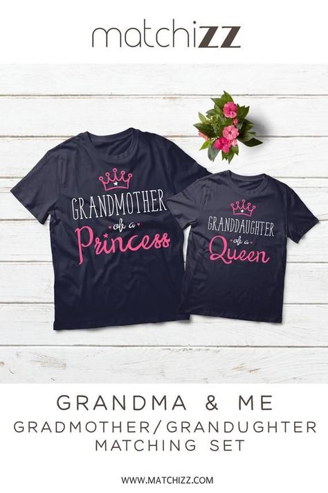 Grandma Granddaughter, Ava Marie, Queen Princess, Mrs Shirt, Diy Clothes Videos, Nana Shirts, Grandma Shirt, Youth Shirt, Granddaughter Gift