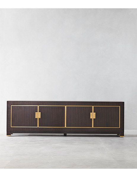 WOODEN SIDEBOARD | dark wood sideboard with brass details |www.bocadolobo.com #modernsideboard #sideboardideas Dark Wood Sideboard, Luxury Sideboard, Car Part Furniture, Door Glass Design, Rh Modern, Side Board, Wooden Sideboard, Sideboard Designs, Modern Sideboard