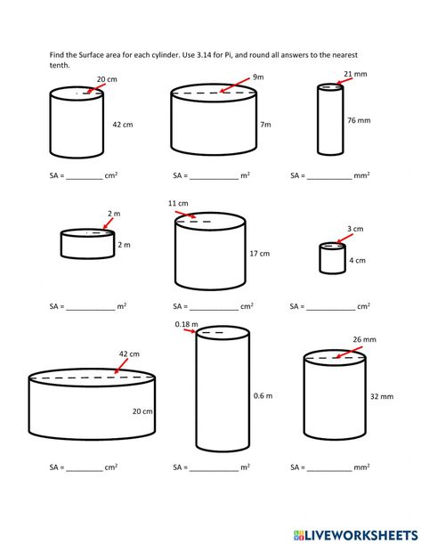 Surface Area And Volume, Volume Of A Cylinder, Volume Worksheets, Area Worksheets, Two Dimensional Shapes, Organization Notes, Multi Step Equations, Hand Games, Mathematics Worksheets