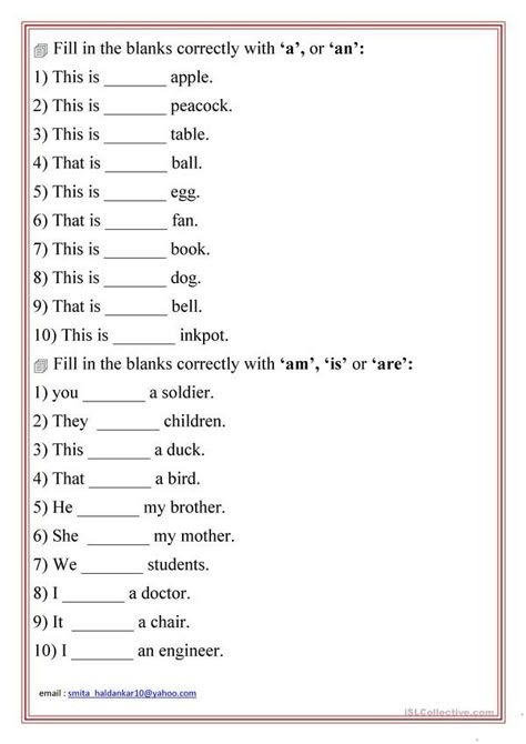 Am Is Are Worksheets, Was Were Worksheet, English Grammar Exercises, English Grammar For Kids, Grammar For Kids, Grammar Exercises, Teaching English Grammar, English Worksheet, Learning English For Kids