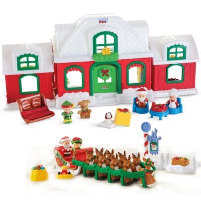 Little People® Christmas Exclusive Gift Set<BR/>Buy Gift Set & SAVE! | BrandsLittlePeople | Fisher Price Christmas Themed Toys, Little People Storage Ideas Fisher Price, Kuromi Room, Santa North Pole, Xmas Toys, Child Hood, Mattel Shop, Toddler Girl Gifts, Fisher Price Little People