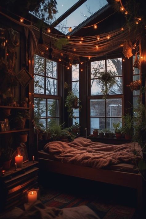 Witchy Bedroom Ideas, Witchy Bedroom, Goth Bedroom, Modern Boho Bedroom, Decor Ideas Bedroom, Dark Home Decor, Boho Bedroom Decor, Dream Room Inspiration, Bedroom Boho