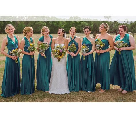 Green Dress For Wedding, Bridesmaid Dresses Infinity, Sorority Dresses, Vestido Convertible, Multiway Bridesmaid Dress, Teal Bridesmaid, Infinity Dress Bridesmaid, Teal Green Dress, Teal Bridesmaid Dresses