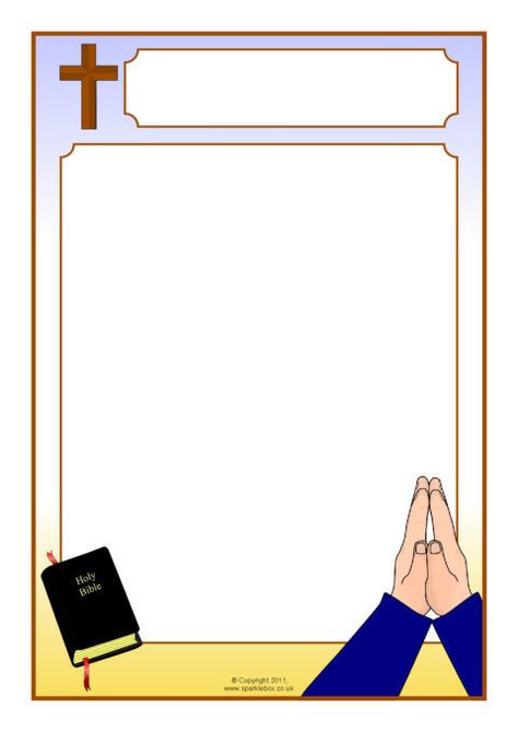 Prayer A4 Page Borders Set (SB7572) - SparkleBox Simple Posters, Prayer Poster, Prayer Stations, School Prayer, Teaching Resources Primary, Lord’s Prayer, Page Borders Design, Prayers For Children, Simple Poster