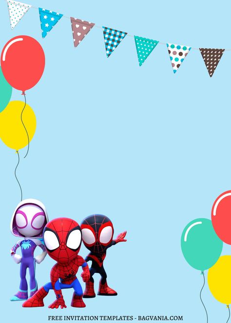 Awesome 9+ Marvel Spidey & Friends Canva Birthday Invitation Templates #free #freeinvitation2019 #birthday #disney #invitations #invitationtemplates Spidey And His Amazing Friends Birthday Invitation Free, Marvel Spidey And His Amazing Friends Birthday Invitation, Spiderman Invite Template, Spidey Party Invitation, Superhero Invitations Free Template, Spidey And His Amazing Friends Invite, Spidey Birthday Invitations Free, Spidey And His Amazing Friends Birthday Invitation Template, Ghost Spider Birthday Party Invitation