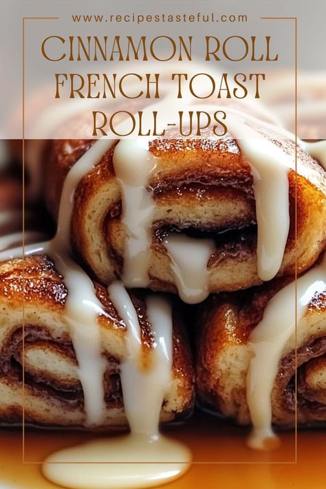 These delightful Cinnamon Roll French Toast Roll-Ups combine the comforting flavors of cinnamon rolls with the classic taste of French toast, all drizzled with a creamy cream cheese icing. Perfect for breakfast or brunch, they are sure to impress family and friends! Cinnamon Cream Cheese Roll Ups, Cream Cheese Roll Ups, Cinnamon Roll French, French Toast Roll Ups, Cinnamon Roll French Toast, French Toast Rolls, Meal Planning Menus, Cinnamon Cream Cheese, Cinnamon Butter