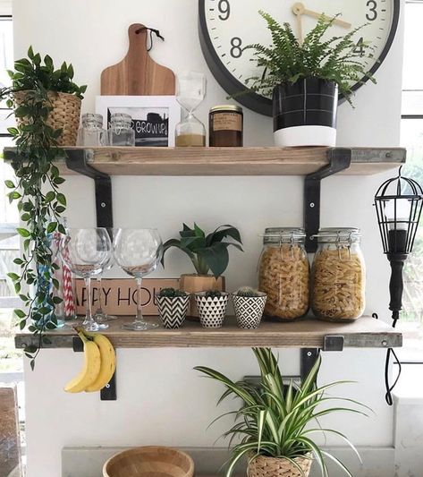 Scaffold Shelves Scaffold Shelf Scaffold Boards Rustic | Etsy Apartment Kitchen Storage Ideas, Kitchen Wall Shelf, Modern Mid Century Kitchen, Mid Century Kitchen Remodel, Style Shelf, Kitchen Shelf Decor, Rustic Wooden Shelves, Rustic Shelf, Scaffold Boards