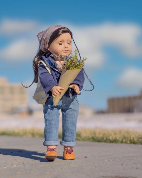 Ag Doll Aesthetic, American Girl Dolls Aesthetic, American Girl Doll Aesthetic, Spring Farmers Market, Project For School, Ag Photography, Farmers Market Flowers, American Girl Doll Sets, Our Generation Doll