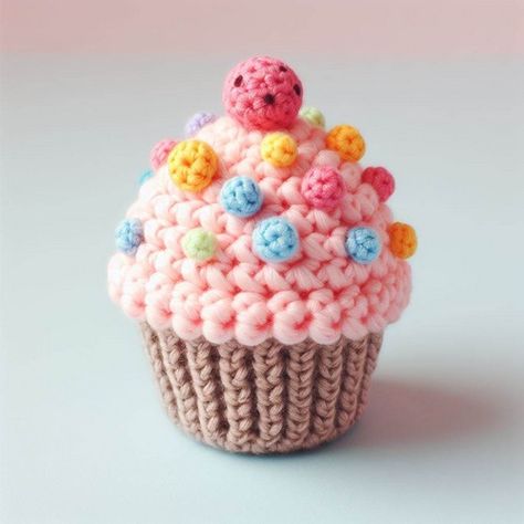 Easy Crochet Cupcake Amigurumi Pattern - All Amigurumi Crochet Muffin Free Pattern, Crochet Cupcakes Free Pattern, Cupcake Dolls Crochet Free Pattern, Crochet Cupcake Pattern Free, Crochet Cupcake Pattern, Cupcake Crochet Pattern, Crochet Mini Cupcake Free Pattern, Crochet Dessert Amigurumi, Crocheted Cupcakes Pattern