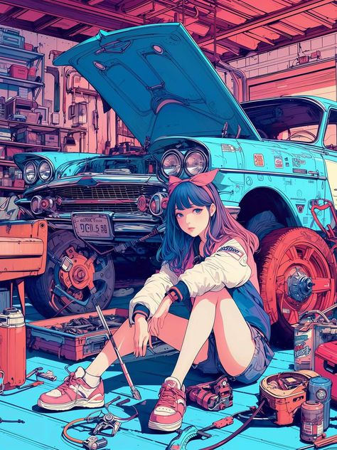 Make Anime, Realistic Cartoons, Japanese Pop Art, Sitting Pose, Anime Smile, Anime Illustration, Arte Cyberpunk, Cool Wallpapers Cartoon, Anime Artwork Wallpaper