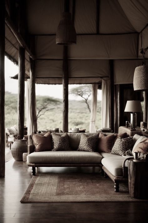 Safari Style Interior, Safari Lodge Interior, Lodge Interiors, African Lodge, Luxury Safari Lodge, Luxury Safari, Safari Lodge, African Decor, Kruger National Park