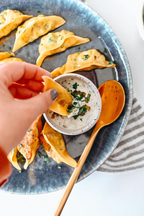 Sausage Breakfast Dumplings - that's what she eats. Breakfast Dumplings, Dumpling Wrappers, Dumpling Recipe, Farm Fresh Eggs, Weekend Breakfast, Wakey Wakey, Pork Sausage, Sausage Breakfast, Fresh Eggs