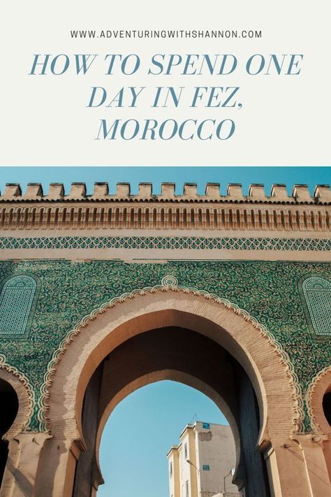 I have compiled the perfect one day in Fez itinerary for your quick stop to this beautiful city on your tour of Morocco. 1.)VISIT THE MEDINA 2.)VISIT THE CERAMIC FACTORY 3.)SEE THE BEAUTIFUL MOSQUES 4.)VISIT A TANNERY 5.)VIEW THE CREATION OF FABRICS #fez #fes #morocco #traveltips Morocco Fez, Morocco Desert, Fes Morocco, Africa Trip, Africa Travel Guide, Morocco Tours, Desert Tour, Visit Morocco, Beautiful Mosques