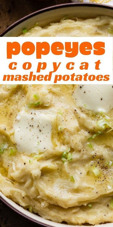 Copycat Mashed Potatoes, Popeyes Mashed Potatoes, Popeyes Gravy Recipe, Easy Cajun, Chicken Mashed Potatoes, Potato Gravy, Best Mashed Potatoes, Mashed Potatoes Recipe, Popular Side Dishes