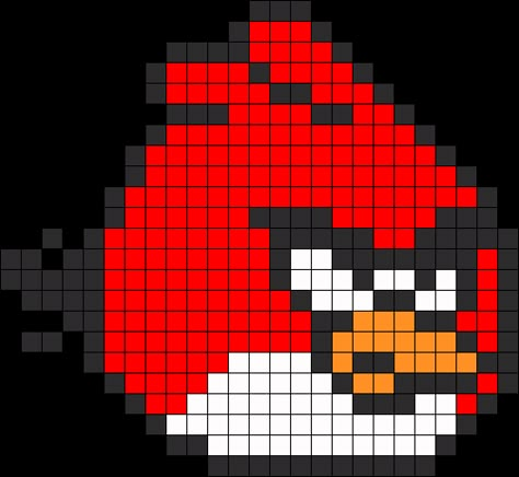 Red Angry Bird Perler Bead Pattern | Bead Sprites | Characters Fuse Bead Patterns Red Angry Bird, Image Pixel Art, Pixel Art Minecraft, Modele Pixel Art, Pixel Art Pokemon, Fuse Bead Patterns, Easy Pixel Art, Pixel Art Templates, 8bit Art