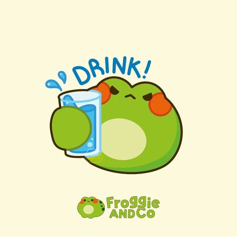 Hello Froggiees 🐸 Froggie’s here with a little reminder: Don’t forget to drink water and stay hydrated! 🐸💦 A glass of water can make your day so much better. Cheers to a happy and healthy you! 🥤💚  #doodle #frog #cutedoodles #green #frogdoodle #doodle #funnyfrog #illustration #drinkwater #drawing #digitaldoodle #drink #stayhydrated #stayhydratedfrog Drinking Water Drawing, Hydration Aesthetic, Doodle Frog, Water Doodle, Stickers On Instagram, Frog Stickers, Happy Frog, Water Reminder, Bujo Stickers