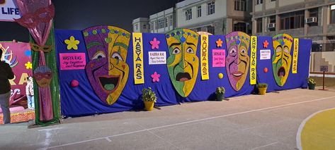 School Function Stage Decoration, Selfie Corner Ideas For School, Annual Function Stage Decoration, Children Day Decoration Ideas For School, Annual Day Decoration For School, Annual Day Themes, Digital India Drawing, Sports Day Decoration, Funky Letters