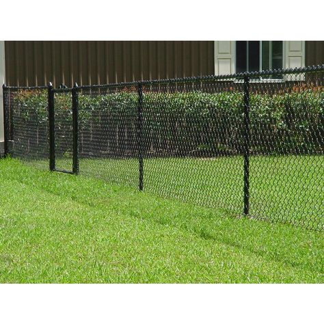 Making Chain Link Fence Look Better, Install Chain Link Fence, 6ft Black Chain Link Fence, Black Chain Link Fence, Convert Chain Link Fence To Wood, How To Install A Chain Link Fence Gate, Farm Fences, Chain Fence, Fence Yard