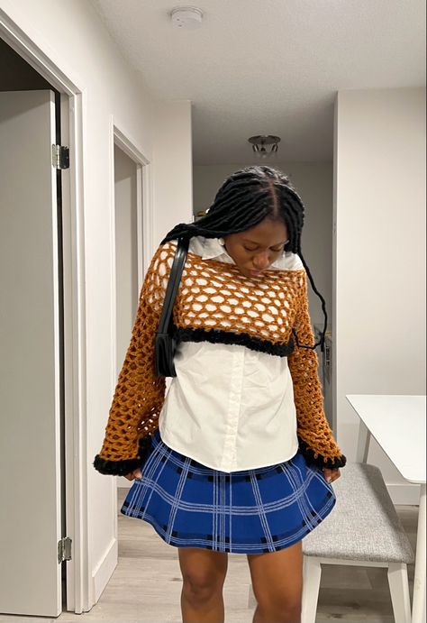 Crochet Shrug And Skirt, Crochet Pieces, Crochet Shrug, Crochet Inspo, Waist Skirt, Crochet Projects, Crochet Top, High Waisted Skirt, Fashion Inspo