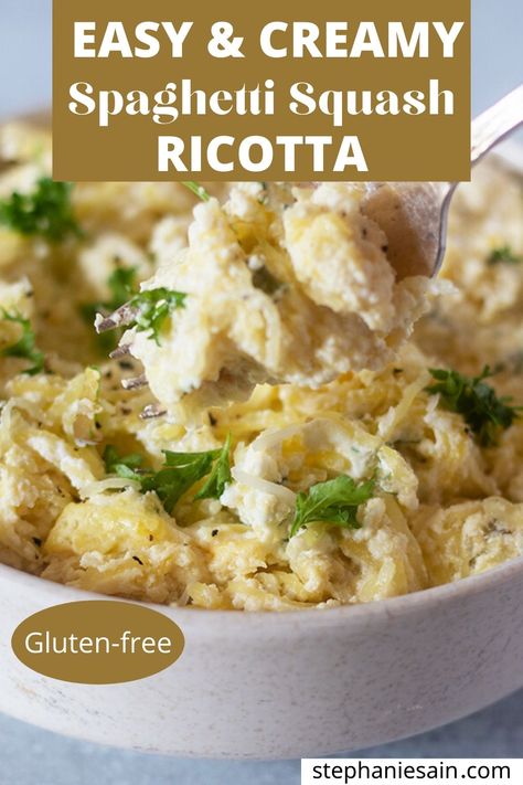 Spaghetti Squash Ricotta, Creamy Spaghetti Squash, Recipes Using Ricotta Cheese, Recipe Using Ricotta, Traditional Italian Pasta, Easy Spaghetti Squash, Spaghetti Squash Recipes Easy, Ricotta Cheese Recipes, Creamy Spaghetti