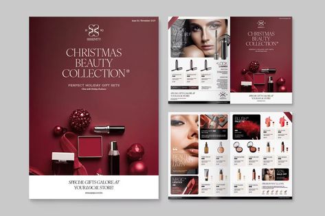 Christmas Catalog Template, ft. christmas & catalogue - Envato Elements Christmas Catalogue Design Layout, Christmas Catalogue Design, Catalog Design Layout, Magazine Cover Template, Catalogue Layout, Catalog Template, Catalogue Design, Christmas Beauty, Presentation Layout