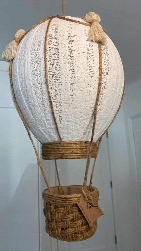 Diy Hot Air Balloons, Hot Air Balloon Decorations, Balloon Crafts, Diy Balloon Decorations, Jute Crafts, Art Decor Diy, Rope Crafts, Diy Crafts Room Decor, Balloon Diy