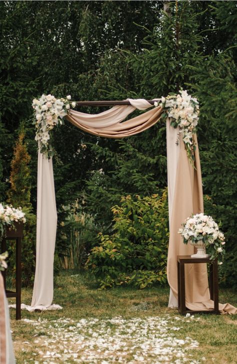 Whether you choose to do your ceremony under one, or if you just want one to take photos under, a DIY wedding arch is a must-have for any bride this year. You will love these beautiful outdoor arch ideas! Simple Wedding Arch, Wedding Arch Ideas, Wooden Wedding Arches, Fall Wedding Arches, Wedding Arches Outdoors, Summer Wedding Favors, Diy Wedding Arch, Arch Ideas, Metal Wedding Arch