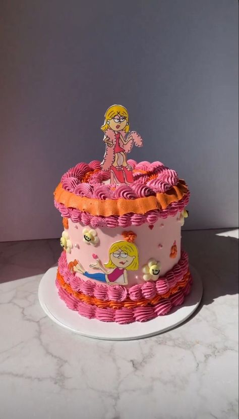 Lizzie Mcguire Cake, Lizzie Mcguire Birthday Party, Lizzie Mcguire Party, 26th Birthday Cake, 26 Birthday Cake, 30th Birthday Cake, 25th Birthday Cakes, Fantasy Cake, Creative Birthday Cakes