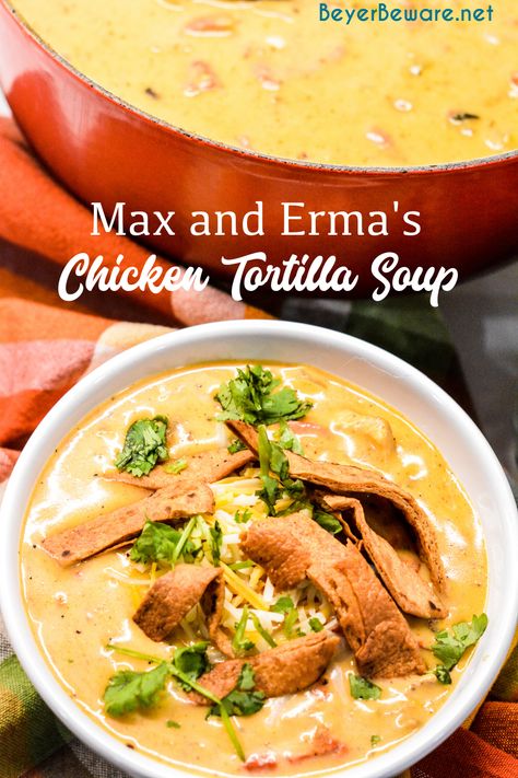 Tortilla Soup Crockpot, Cheesy Chicken Tortilla Soup, Chicken Tortilla Soup Crock Pot, Chicken Soups, Chicken Tortilla Soup Easy, Minute Chicken, Green Chilis, Chicken Tortillas Soups Recipe, Fried Tortillas