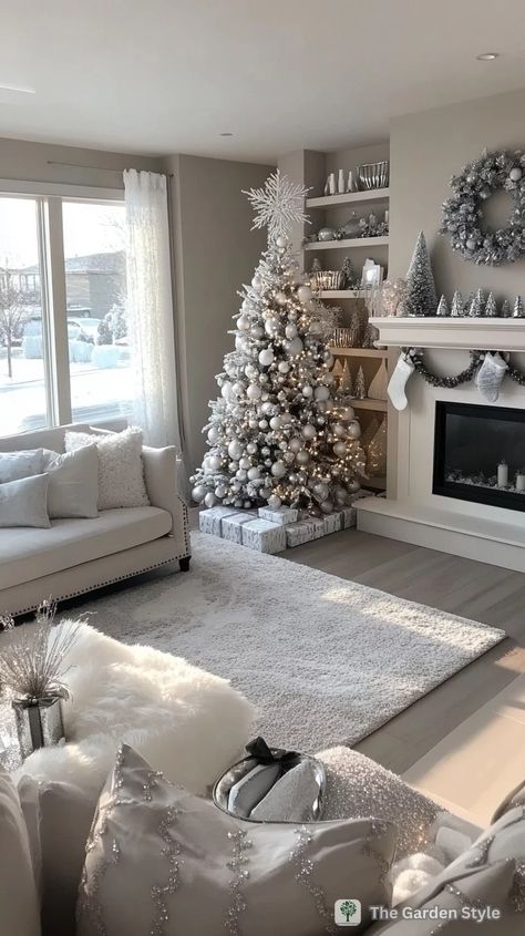 100 White Christmas Tree Ideas Trending in 2024 - The Garden Style White Christmas Tree Ideas, Theme White, Tree Theme, Cotton Carpet, White Carpet, White Christmas Trees, Christmas Tree Ideas, White Christmas Tree, Tree Ideas