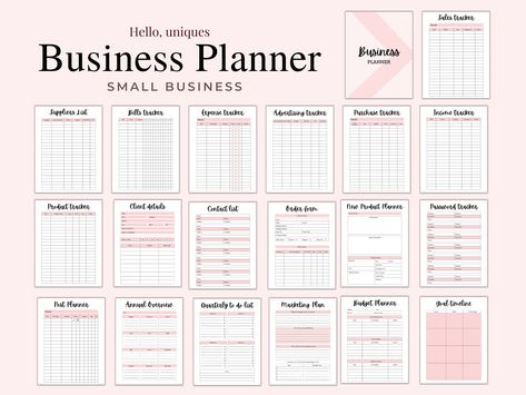 Business Tracker Free Printables, Business Planning Binder, Small Business Planner Free Printables, Small Business Set Up, Small Business Order Tracker, Free Business Printables, Feminine Advice, Business Planner Printables, Business Planner Template