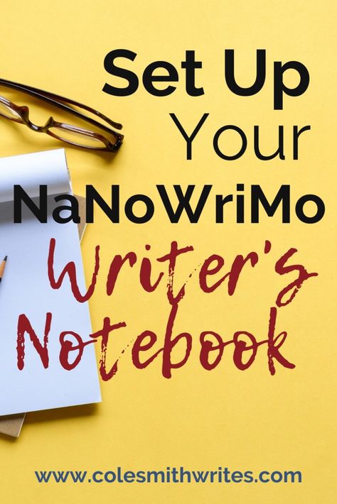 How To Start A Writer's Notebook, Writers Notebook Set Up, Organizing Writing Ideas, Preptober Nanowrimo, Nanowrimo Aesthetic, Nanowrimo Prep, National Novel Writing Month, Writers Notebook, Writing Anchor Charts