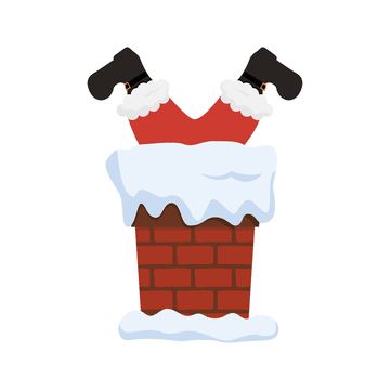 Santa In The Chimney, Santa Claus Story, Snow White Christmas, Santa Chimney, Santa Cartoon, Santa Claus Clipart, 2000 Cartoons, Rabbit Clipart, Night Background