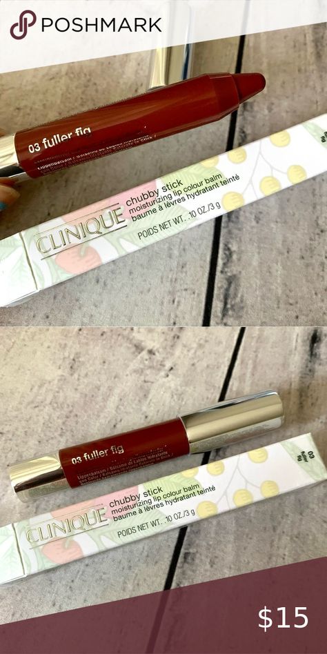 Clinique Chubby Stick Moisturizing Lip Colour Balm 03 Fuller Fig 0.1 Oz. Clinique Chubby Stick, Lip Colour, Lip Moisturizer, Fig, The Balm, Fashion Tips