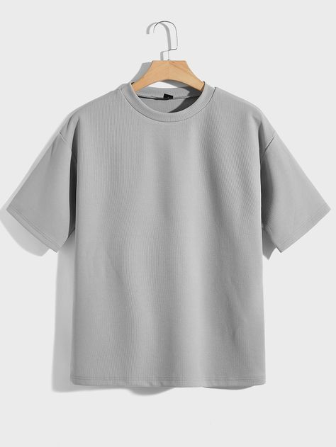 Gray Shirt Outfit, Formal Attire For Men, Shirt Outfit Men, Hype Clothing, Plain Outfits, Drop Shoulder Tee, Mens Outfit Inspiration, Grey Outfit, Clothing Tags