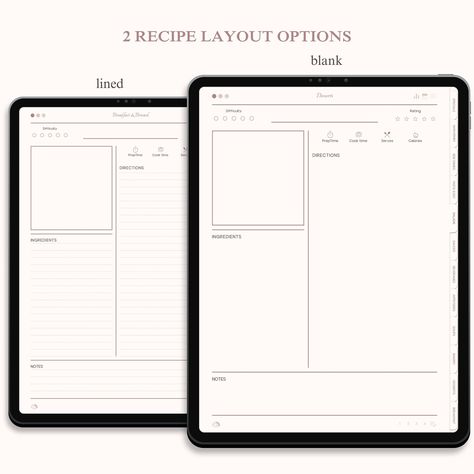 Digital Recipe Book Goodnotes, Digital Cookbo Digital Recipe Book Template Free, Recipe Templates Free, Free Meal Planner, Recipe Book Design, Recipe Organizer, Digital Cookbook, Digital Recipe Book, Recipe Book Templates, Weekly Planner Free