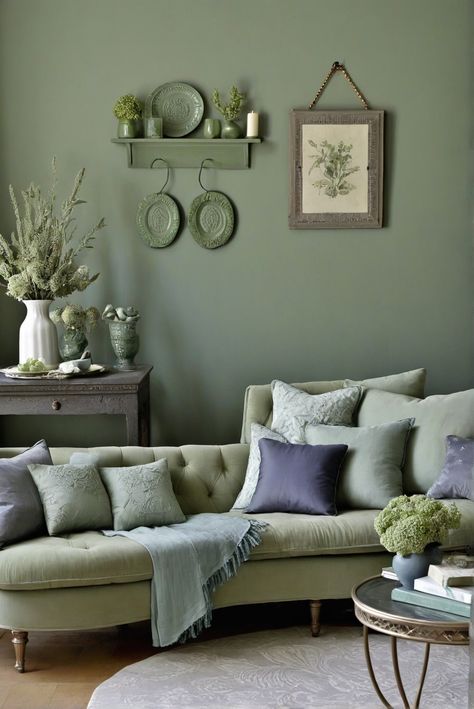 Why Lavender Dreams with Sage Green and Slate Blue? Living Room Rendezvous [2024] #Ad #homedecor #homedesign #fixhome #Painthome #interiorarchitecture Sage Green Blue Living Room, Lilac And Green Living Room, Lavender And Sage Living Room, Lavender Walls Living Room, Sage Green And Blue Living Room, Green Living Rooms Ideas, Sage Green And Blue Bedroom, Blue Living Rooms Ideas, Living Room Designs Green