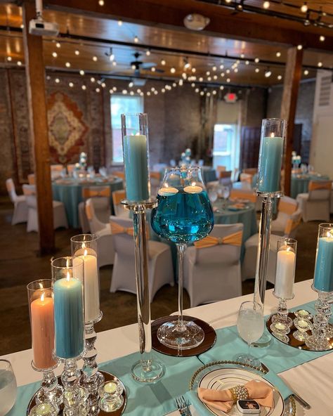 Turquoise Table, Barn Decor, Long Table, Graduation Decorations, White Decor, Elegant Decor, Sweet 16, Table Decor, Party Decor