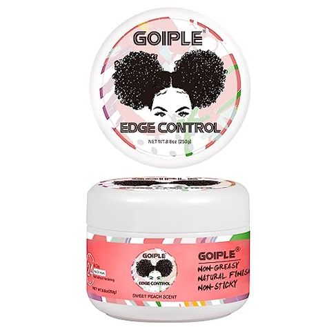 Goiple 8.25oz Edge Control Wax for Women Strong Hold Non-greasy Edge Control Smoother Edge Wax Styling Fixer Edge Control for Black Hair No Flaking, White Residue, Shine and Smooth (Sweet Peach) ,... Edge Control, Styling Comb, Hair Wax, Sweet Peach, Smooth Edges, Perfect Hair, Natural Organic, Organic Ingredients, Hair Brush