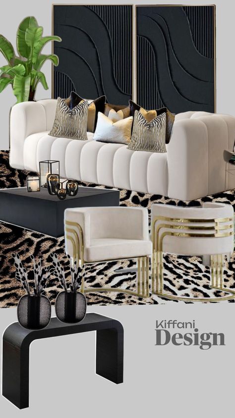 Black and Gold living room ideas Gold Living Room Ideas, Bedroom Paint Design, Black And Gold Living Room, Black Room Decor, Gold Living, Gold Living Room, Glam Living Room, Luxury House Interior Design, Living Room Sofa Design