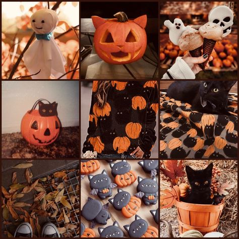 Halloween Fursona, Halloween Mood Board, Cat Moodboard, Halloween Moodboard, Christmas Moodboard, Adopt Idea, Fall Mood Board, Oc Inspo, Orange Aesthetic