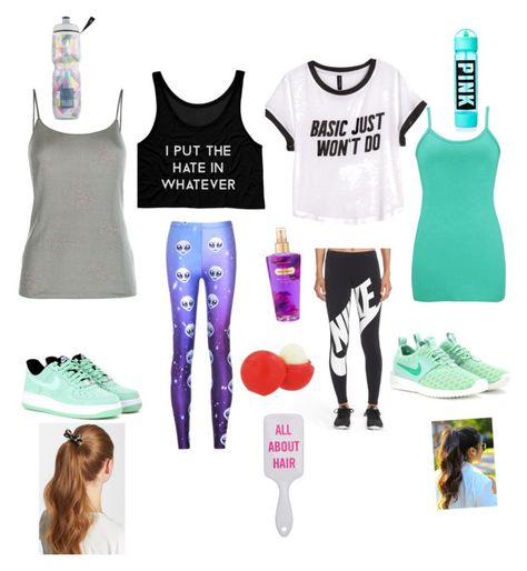 "Trampoline park fun" by knheffron on Polyvore featuring H&M, BKE, Armani Collezioni, NIKE, Chicnova Fashion, L. Erickson, Victoria's Secret and Eos Trampoline Park, Armani Collezioni, About Hair, Outfits Ideas, Fashion Clothes, Eos, Fashion Ideas, Victoria's Secret, Bags For Women