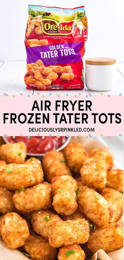 Air Fryer Tater Tots Frozen Tater Tots, Air Fryer Pan, Tater Tot Recipes, Food Doodles, Air Fryer Oven Recipes, Air Fry Recipes, Best Air Fryers, Air Fryer Dinner Recipes, Tater Tots