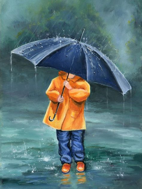 Umbrella Artwork, Umbrella Painting, Rain Painting, Artist Easel, Umbrella Art, Panel Board, William Blake, Artwork Display, Painting Lessons