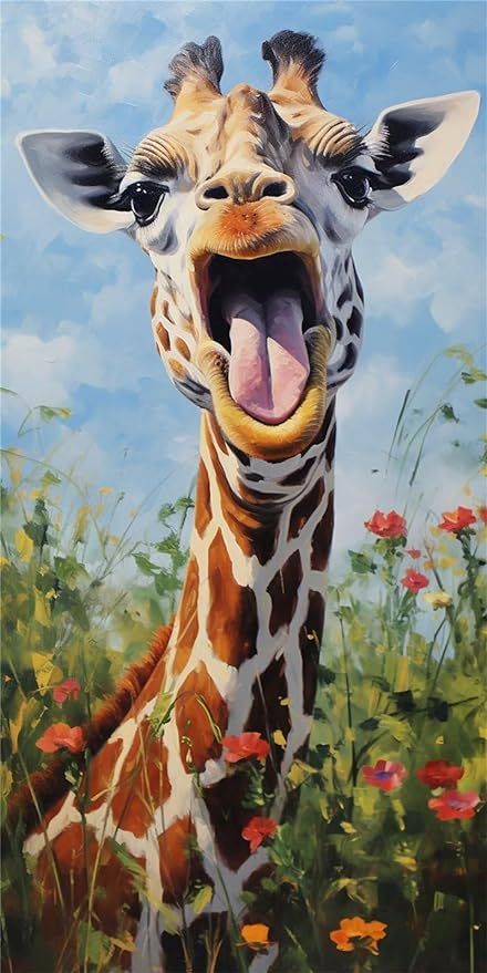 Giraffe Pics, Diamond Art Diy, Fav Animal, Giraffe Pictures, Diy Paint By Numbers, Giraffe Decor, Diamond Dots, Giraffe Painting, Rhinestone Crafts