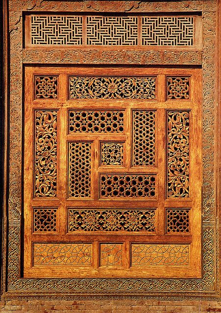 A wooden screen in the Mausoleum of Rukn-i-'Alam, Multan; an illustration in Islamic Architecture of Pakistan by Ahmad Nabi Khan #pakistan Islamic Architecture House, Pakistan Architecture, Moorish Architecture, Wooden Screen, Islamic Patterns, Arabic Design, Islamic Art Pattern, Indian Architecture, Islamic Design