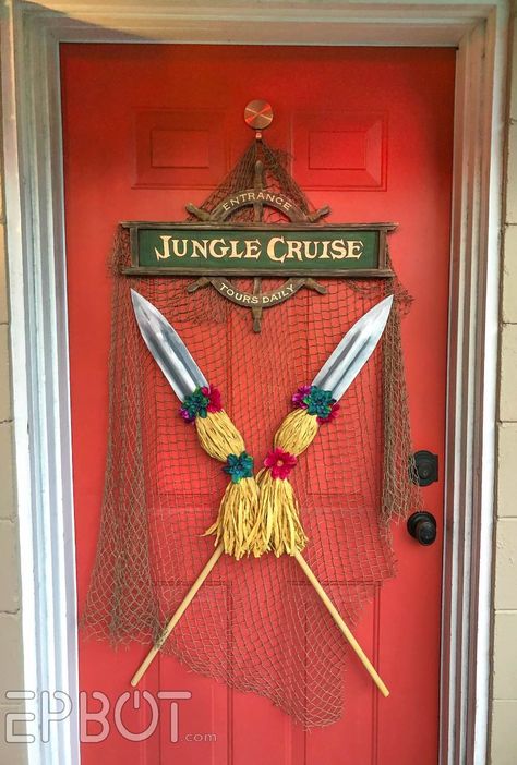 Jungle Door, Cruise Theme Parties, Jungle Bathroom, Cruise Rooms, Vacation Bible School Themes, Cruise Party, Cruise Door, Elephant Trunk, Vbs Themes