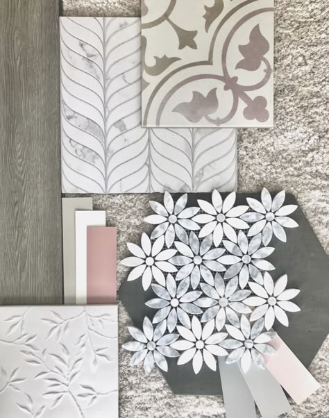 Materials Board Interior Design, Floral Boutique, Interior Design Boards, Design Boards, Interior Design Mood Board, Girls Bathroom, Mood Board Design, Tile Design, Bathroom Renovation