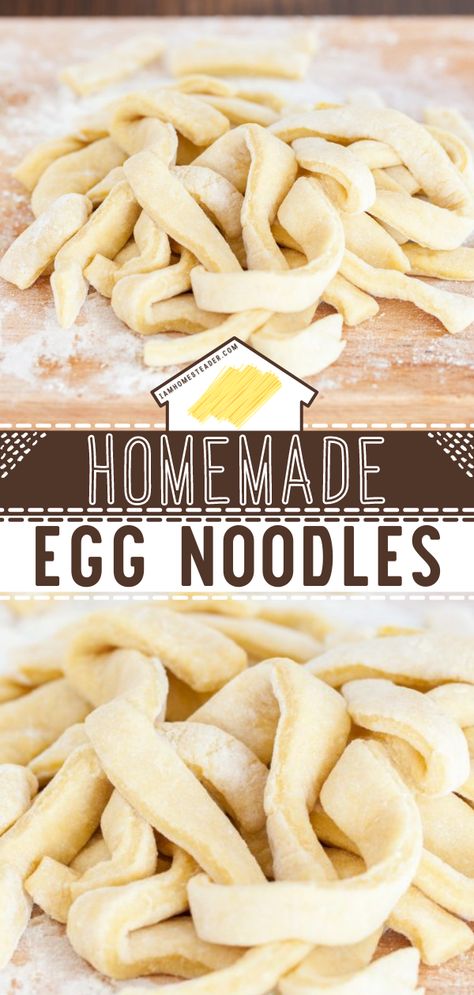 Easy Homemade Noodles, Noodle Recipes Homemade, Egg Noodle Recipes, Homemade Egg Noodles, Homemade Pasta Recipe, Noodle Recipes Easy, Homemade Noodles, Pasta Dough, Amish Recipes